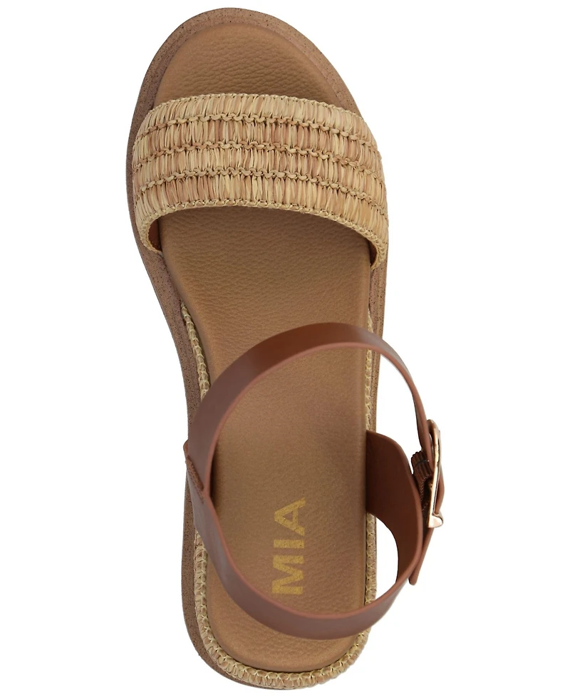 Mia Women's Odalys Raffia Ankle-Strap Casual Sandals