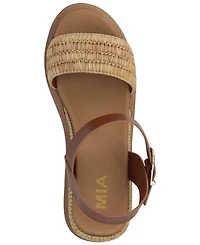 Mia Women's Odalys Raffia Ankle-Strap Casual Sandals