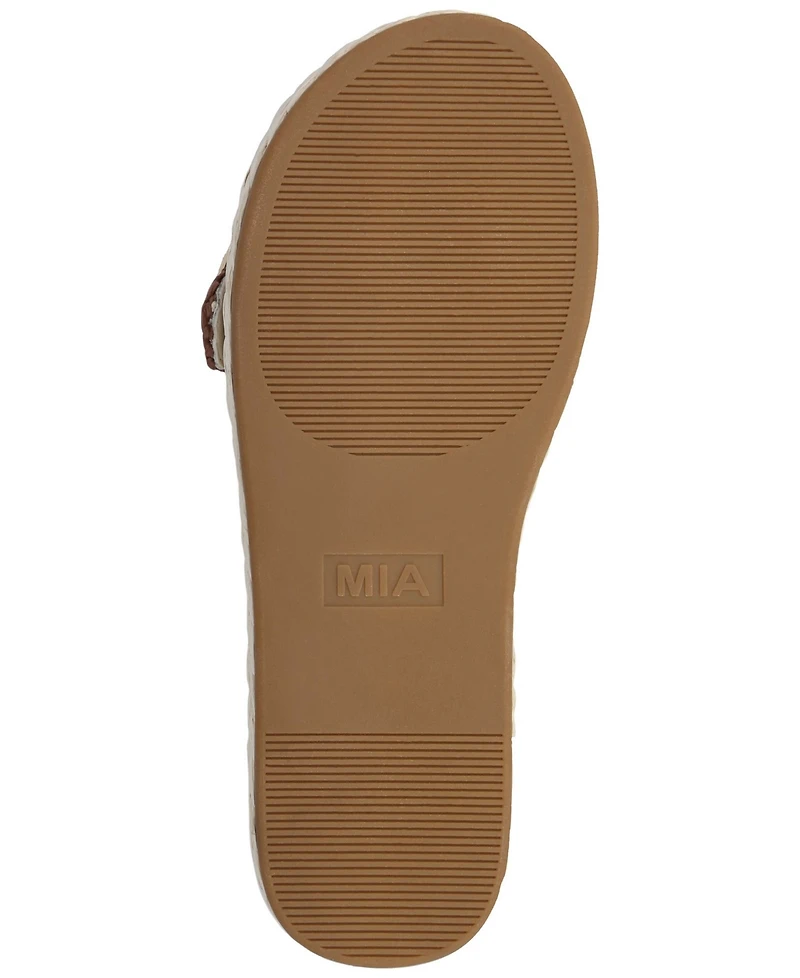 Mia Women's Sabriel Woven Raffia Slide Sandals