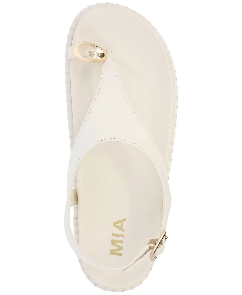 Mia Women's Leilah Slingback Buckle-Strap Round-Toe Thong Sandals