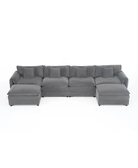 Streamdale Furniture Modular Sectional Sofa, Oversized Deep Seat U Shaped Couch Set, 4-Seater
