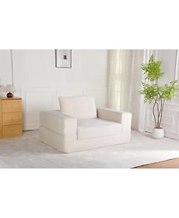 Streamdale Furniture Compression Human Dog Sofa Bed, Modern Floor Couch w/Pillow