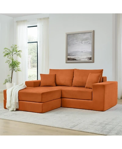 Streamdale Furniture Modular Cloud Sectional Couch, Modern L-Shaped Sofa with Ottoman