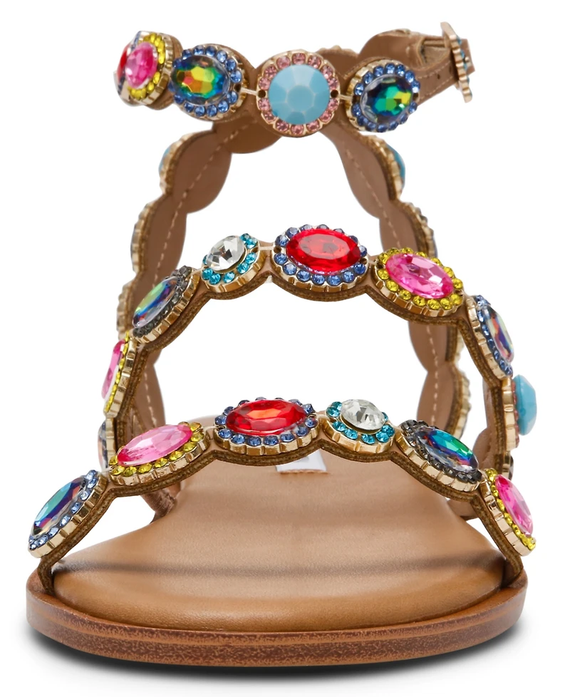 Steve Madden Women's Tawnie Gemstone Round Toe Flat Sandals