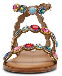 Steve Madden Women's Tawnie Gemstone Round Toe Flat Sandals