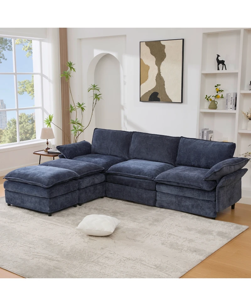 Streamdale Furniture U Shaped Modular Sectional Sofa with Storage, Charging, Speakers & More