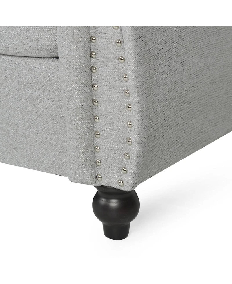 Streamdale Furniture Chesterfield Velvet Sofa with Button Tufting & Nailhead Accents