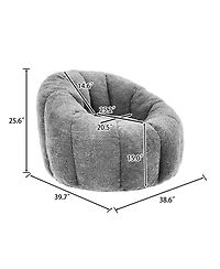 Streamdale Furniture Bean Bag Chair Sofa with Armrests, Stuffed High-Density Foam Lazy Sofa for Adults