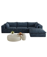 Streamdale Furniture 118.2" Cloud Sofa, Corduroy, Deep Seat, Removable Cushion, No Assembly