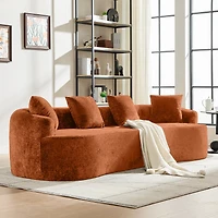 Streamdale Furniture Curved Loveseat with 3 Pillows, Deep Seat Couch for Apartment