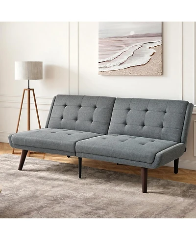 Streamdale Furniture Convertible Futon Sofa Bed, 63" Sleeper Couch with Adjustable Backrest