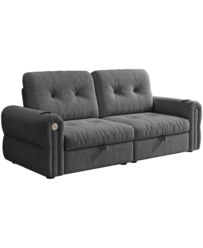 Streamdale Furniture Multi-functional 80.4" Chenille convertible sofa bed for living rooms bedrooms.