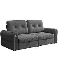 Streamdale Furniture Multi-functional 80.4" Chenille convertible sofa bed for living rooms bedrooms.