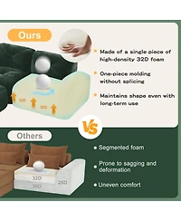 Streamdale Furniture L-shaped Boneless Sofa, Soft Velvet, Tufted, 32D Sponge, No Assembly