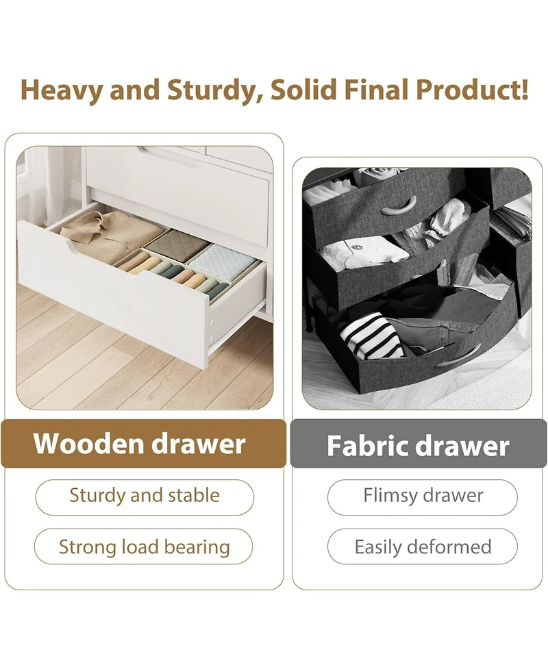 gaomon Wide Farmhouse Tv Stand with 7 Drawers, Functional Wooden Storage for Living Room & Bedroom