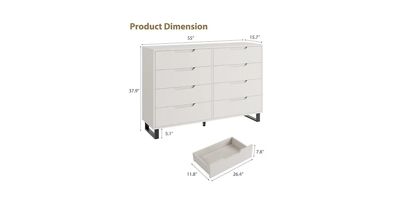 gaomon Dresser for Bedroom, Dresser, Freestanding Horizontal Drawer with Storage