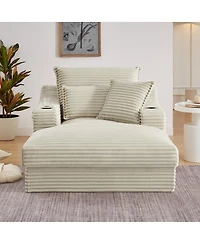 Streamdale Furniture Fluffy Double-Layer Seat Cushion w/ Cup Holders & Cotton Pillows