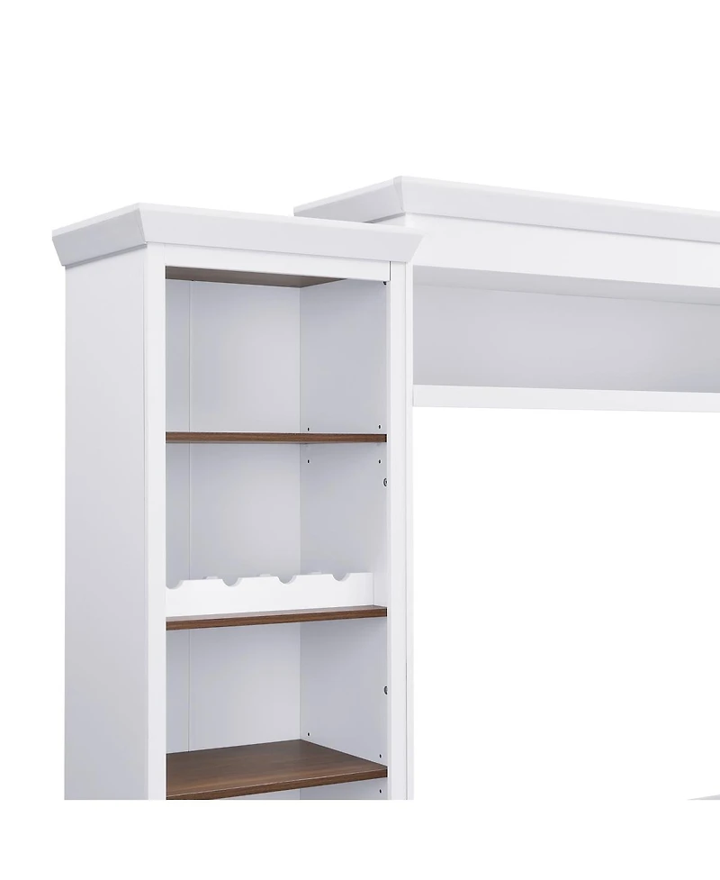 Streamdale Furniture Farmhouse 4-Piece Entertainment Center with Bookshelf, Walnut Tv Stand