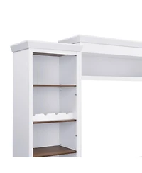 Streamdale Furniture Farmhouse 4-Piece Entertainment Center with Bookshelf, Walnut Tv Stand