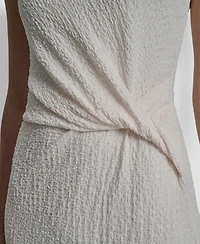 Dkny Women's Sleeveless Boat Neck Knot Midi Dress