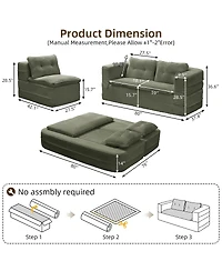 Streamdale Multi-Functional Sectional Sofa Bed with Independent Chaise Lounge
