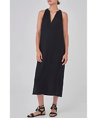 Ocean+Main Plus Sleeveless Gauze Midi Dress with Pockets