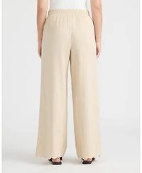 Ellen Tracy Women's Wide Leg Pant with Embroidered Hem