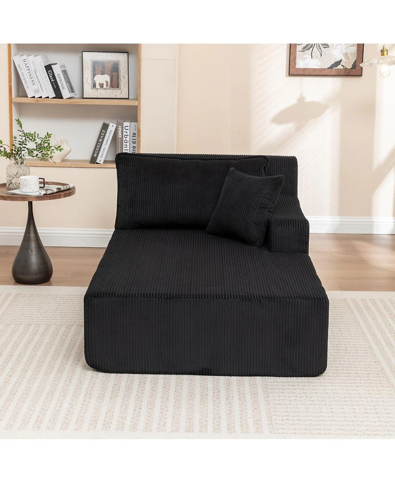 Streamdale Furniture Left Armrest Chaise Lounge Sofa Bed, Oversized Sleeper Chair for Living Room