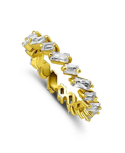 Macy's 2 5/8 Cttw 4x2mm 3x3mm Baguette Cut Cubic Zirconia Stones Alternating Eternity Band Ring