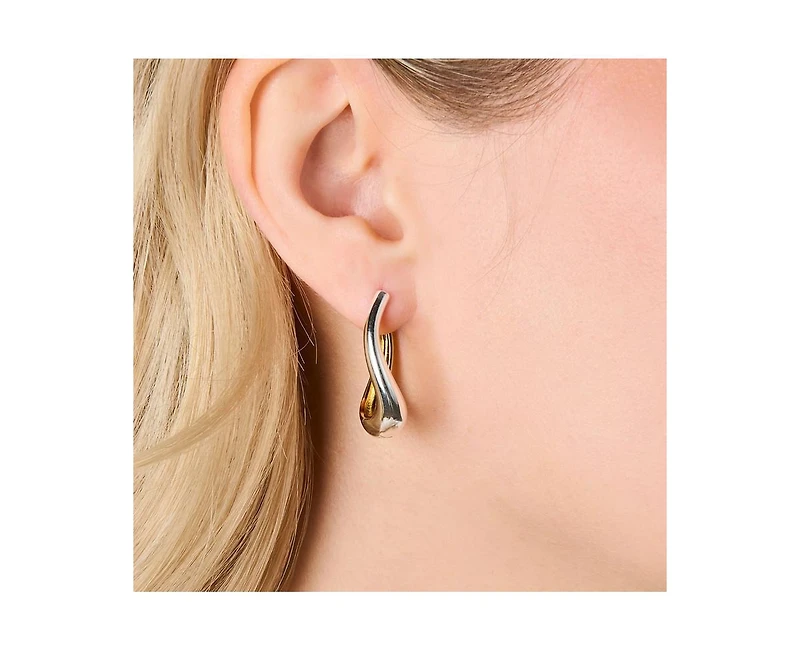 Little Sky Stone Ash Two Tone Hoops