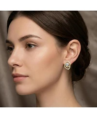 14k Gold Plated Cubic Zirconia Double Love Knot Stud Earrings