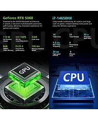 Thunderobot Radiant 16 Gaming Laptop 16" Qhd+ 2.5K 300Hz Display Intel i7-14650HX Nvidia Rtx 5060 32GB DDR5 2TB Ssd Windows 11 Home