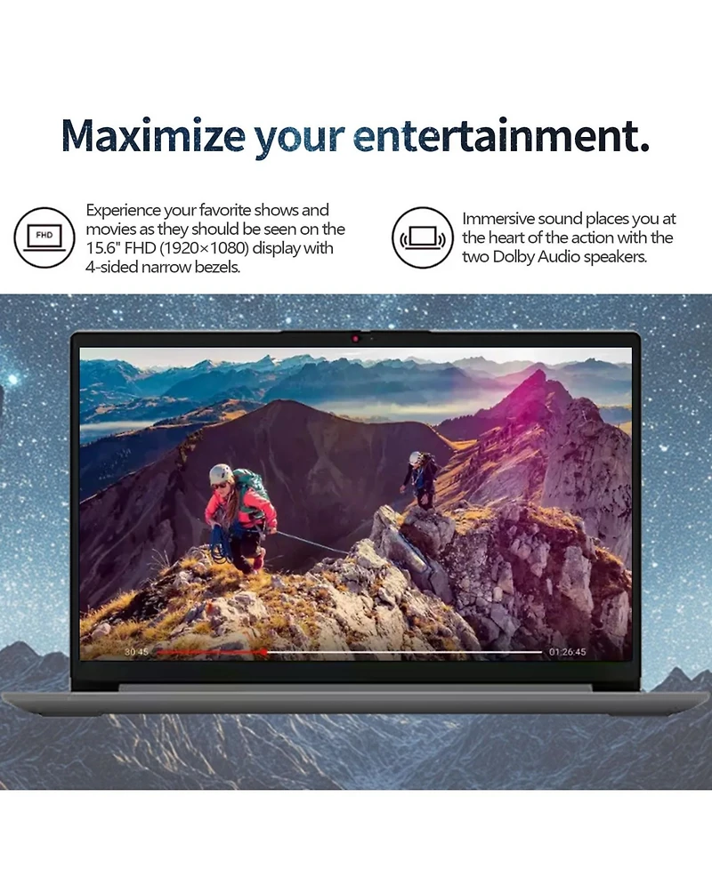 Lenovo IdeaPad 1 15.6" Traditional Laptop Intel Pentium Silver N6000 12GB Ram Intel Uhd Graphics 128GB eMMC + 256GB Ssd Windows 11 Home