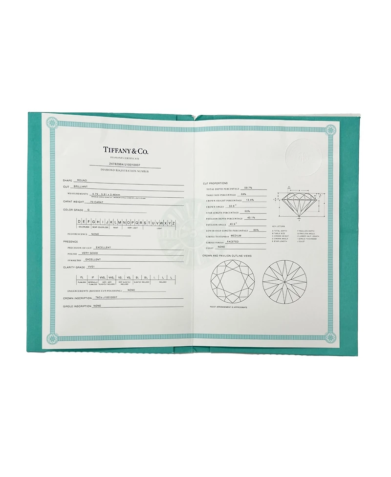 Pre-Owned Tiffany & Co ct Round Brilliant Diamond Engagement Ring