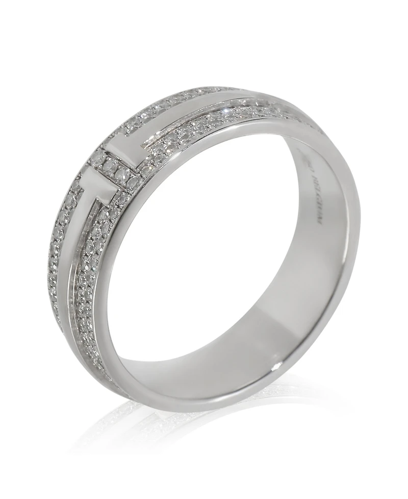 Pre-Owned Tiffany & Co White Gold Diamond Tiffany T Wide Ring