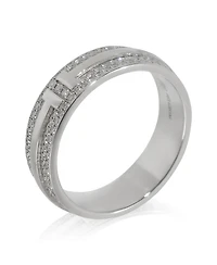 Pre-Owned Tiffany & Co White Gold Diamond Tiffany T Wide Ring