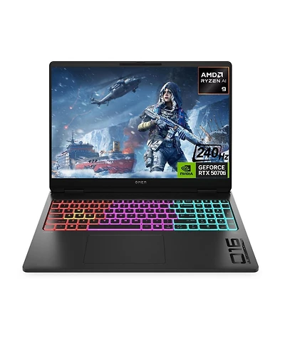 Hp Omen Max 16" Traditional Laptop Amd Ryzen Ai 9 64GB Ram Nvidia GeForce Rtx 5070 Ti 1TB Ssd Storage Windows 11 Home 240Hz