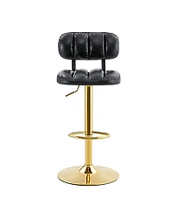 Streamdale Modern Adjustable Pu Leather Bar Stools (Set of 2)