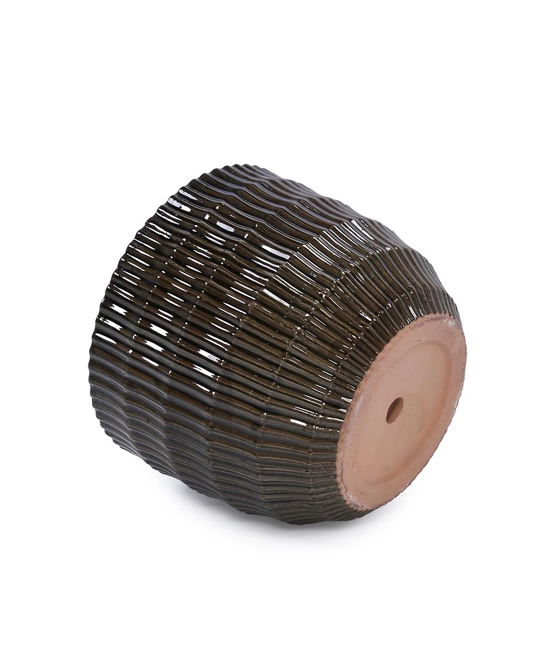 Streamdale FurnitureHandmade Dark Coffee Ceramic Planter Set of 4 (6.5" to 14.17") - Indoor/Outdoor Flower Pot