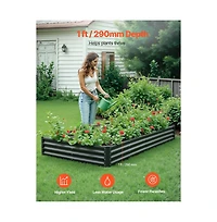 Slickblue 8x4x1 ft Galvalume Metal Raised Garden Bed