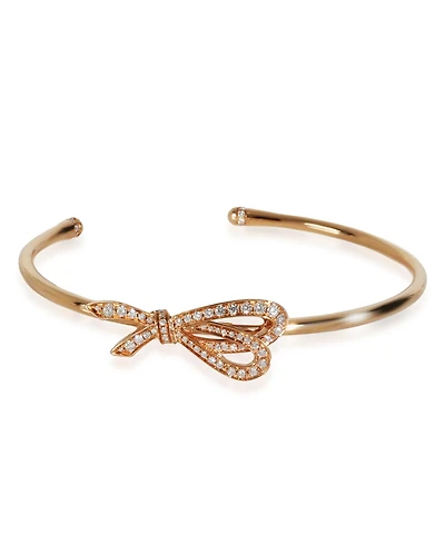 Pre-Owned Tiffany & Co Bow Bracelet in 18k Rose Gold 0.82 Ctw