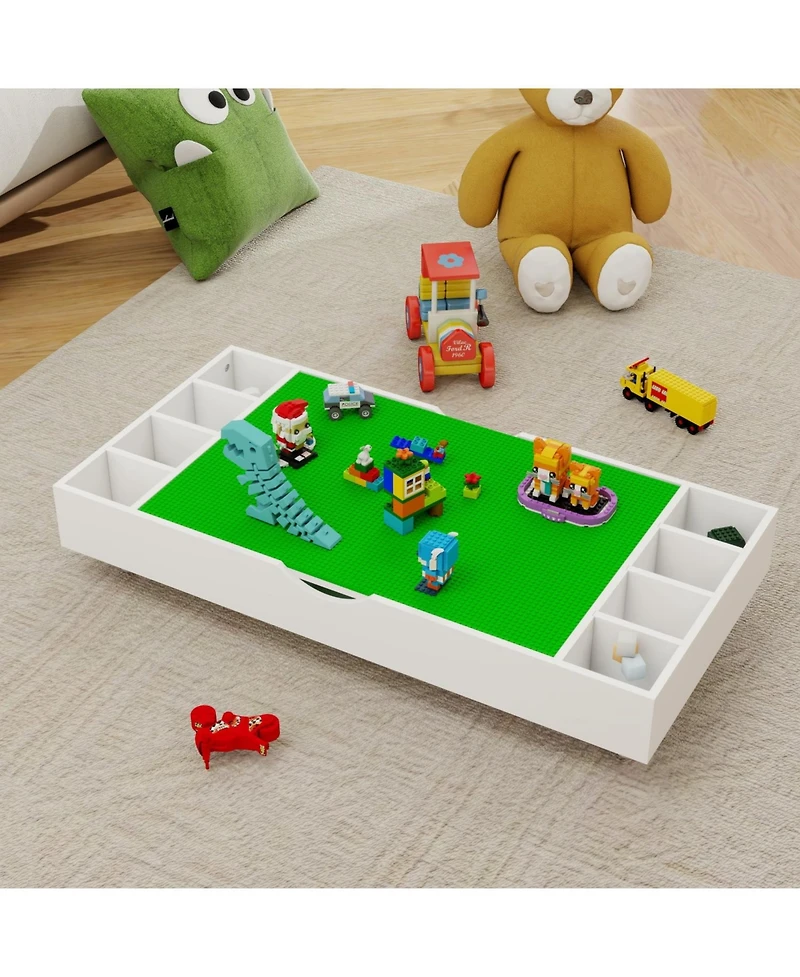 Streamdale Furniture 2-in-1 Play Table and Toy Organizer, Lego Compatible