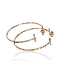 Pre-Owned Tiffany & Co Rose Gold Extra Large Tiffany T Wire Hoop Earrings