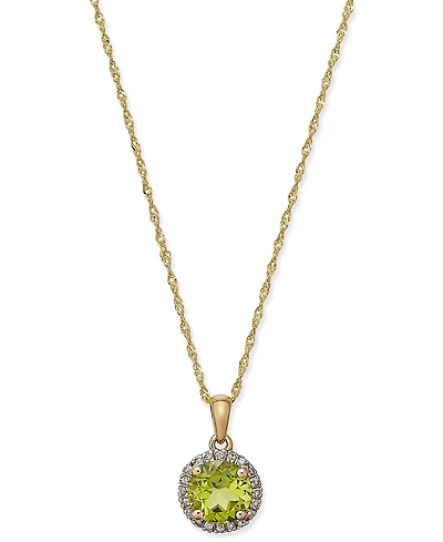 Blue Topaz (1-1/2 ct. t.w.) and Diamond Accent Pendant Necklace 14k White Gold (Also available Mystic Topaz, Citrine & Garnet)