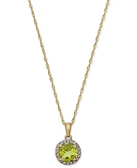 Blue Topaz (1-1/2 ct. t.w.) and Diamond Accent Pendant Necklace 14k White Gold (Also available Mystic Topaz, Citrine & Garnet)