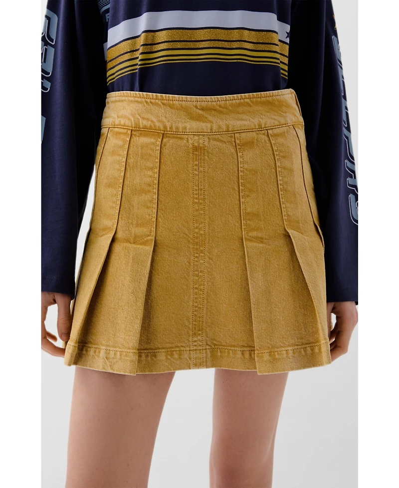 Scalpers Women's Washed Mini Denim Skirt