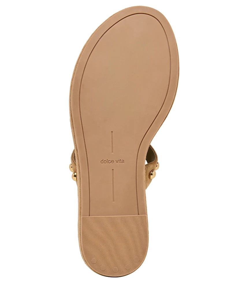 Dolce Vita Women's Amary Strappy Studded Toe Thong Flat Sandals