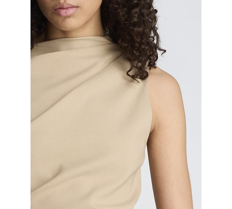 Kenneth Cole Women's Mock Neck Cascade Detail Mini Dress