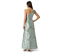 Adrianna Papell Petite One-Shoulder Gown
