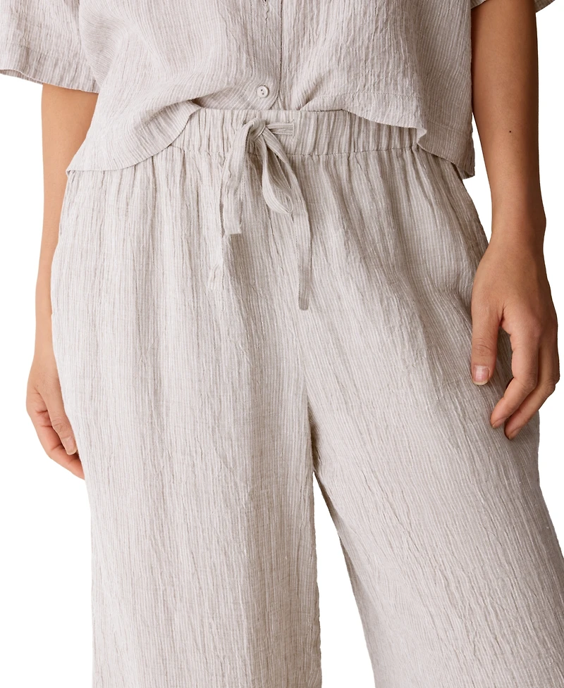 Eileen Fisher Women's Seersucker Stripe Drawstring Pants